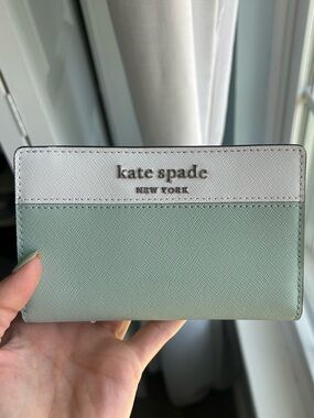 Kate Spade Bifold Saffiano Leather Wallet - Green/Navy